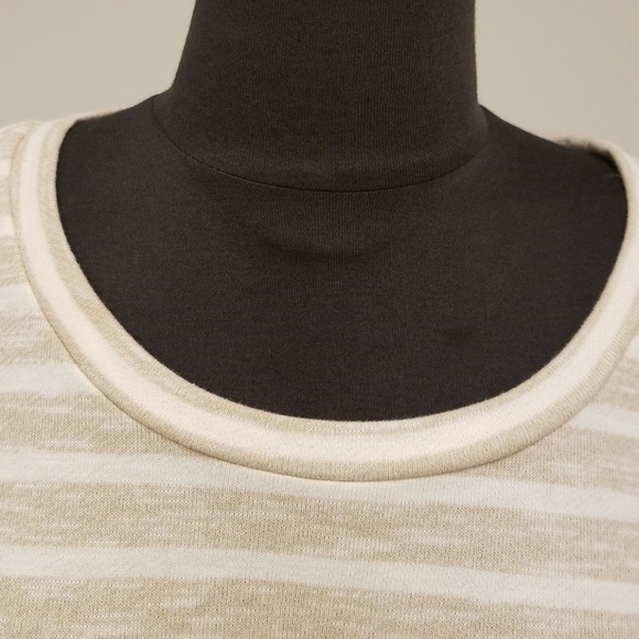 NWT! ALEXANDER JORDAN size 1X Khaki and Cream Striped Top - Picture 4 of 6